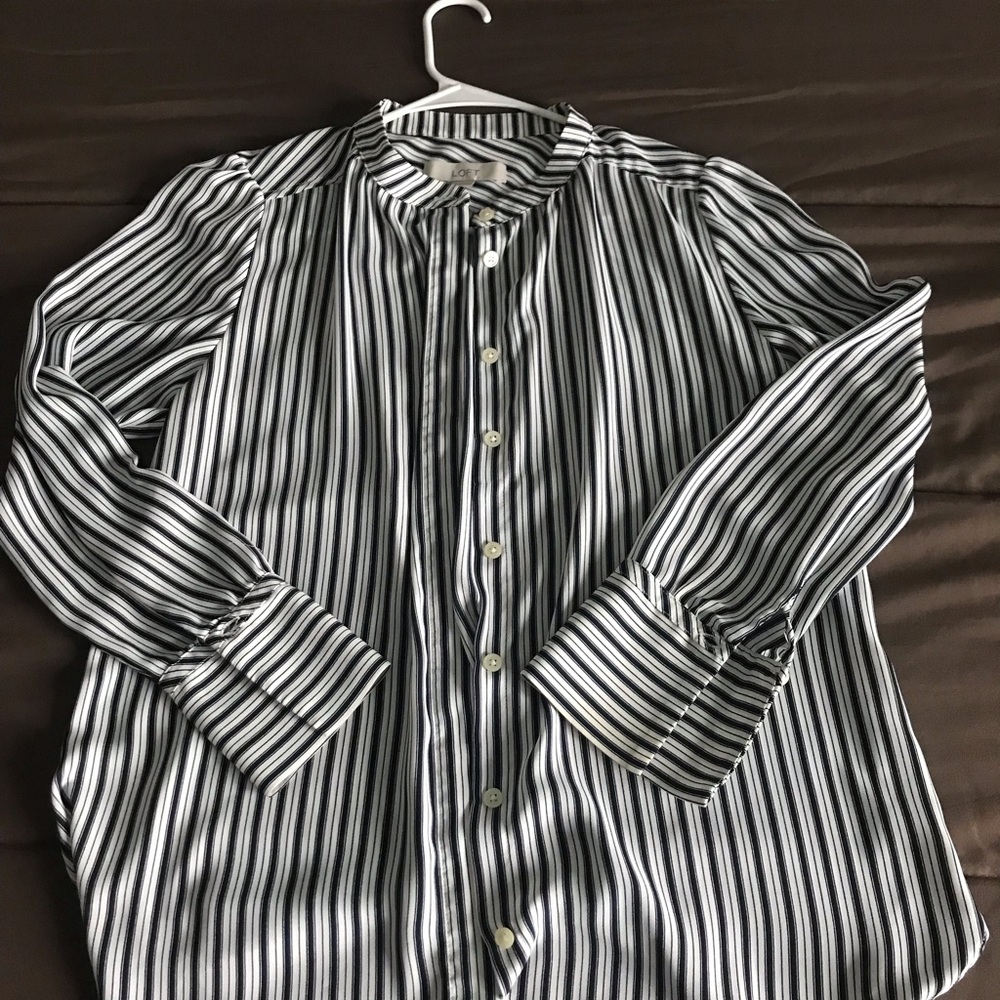 Women's Loft Striped Blouse, Size Medium